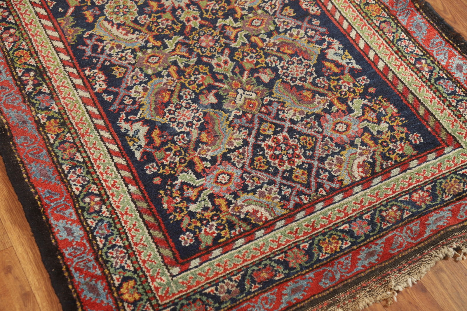 Pre-1900 Antique Vegetable Dye Malayer Persian Runner Rug 3x13 - 7