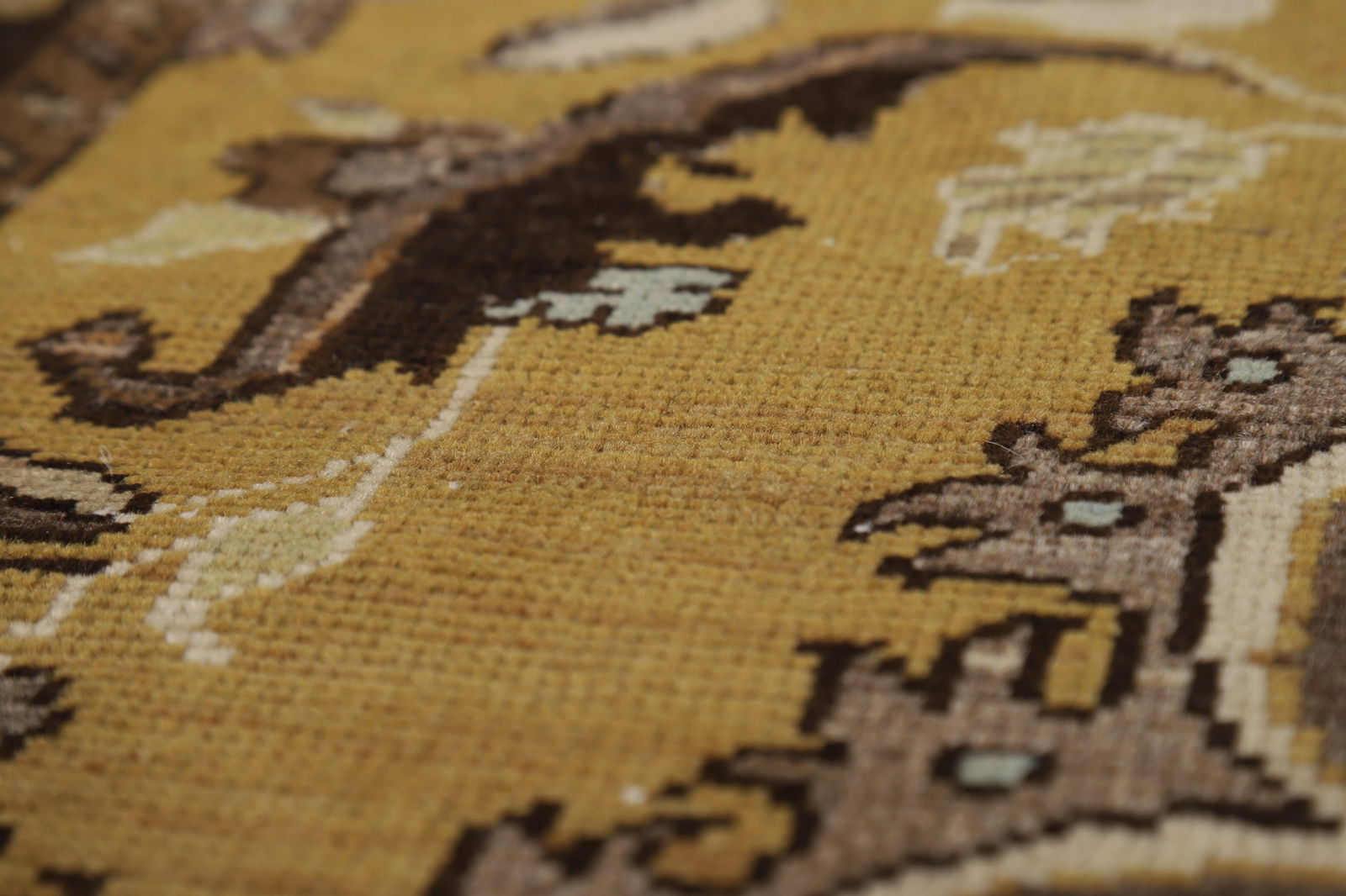 Antique Gold Vegetable Dye Mashad Persian Area Rug 5x8 - 11