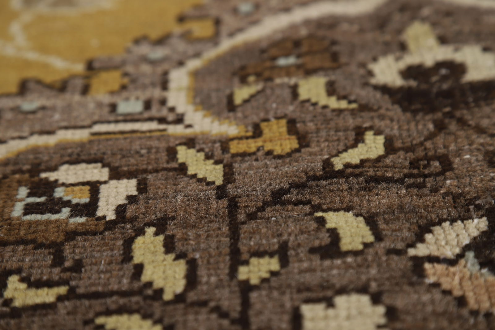 Antique Gold Vegetable Dye Mashad Persian Area Rug 5x8 - 12