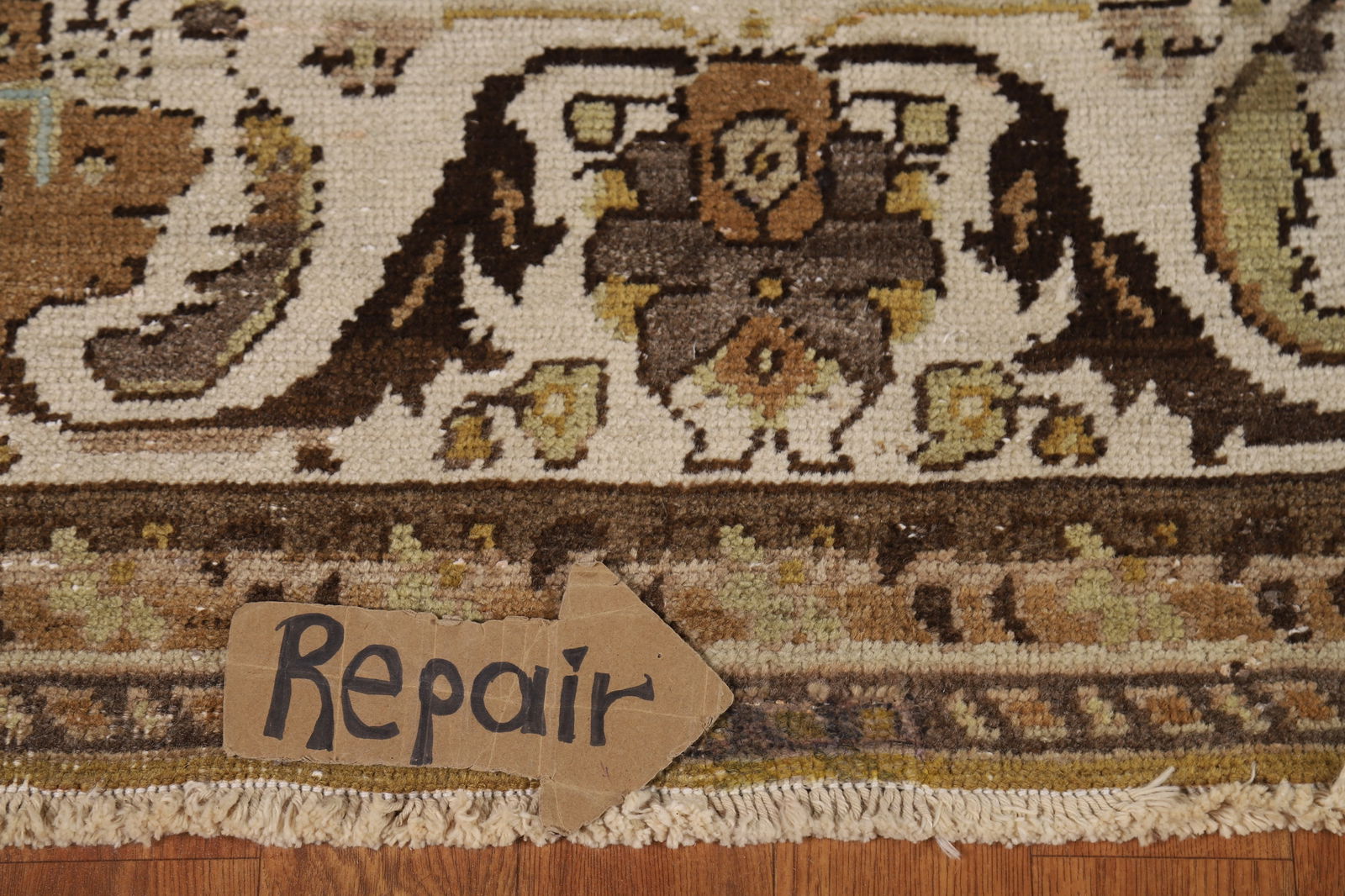 Antique Gold Vegetable Dye Mashad Persian Area Rug 5x8 - 13