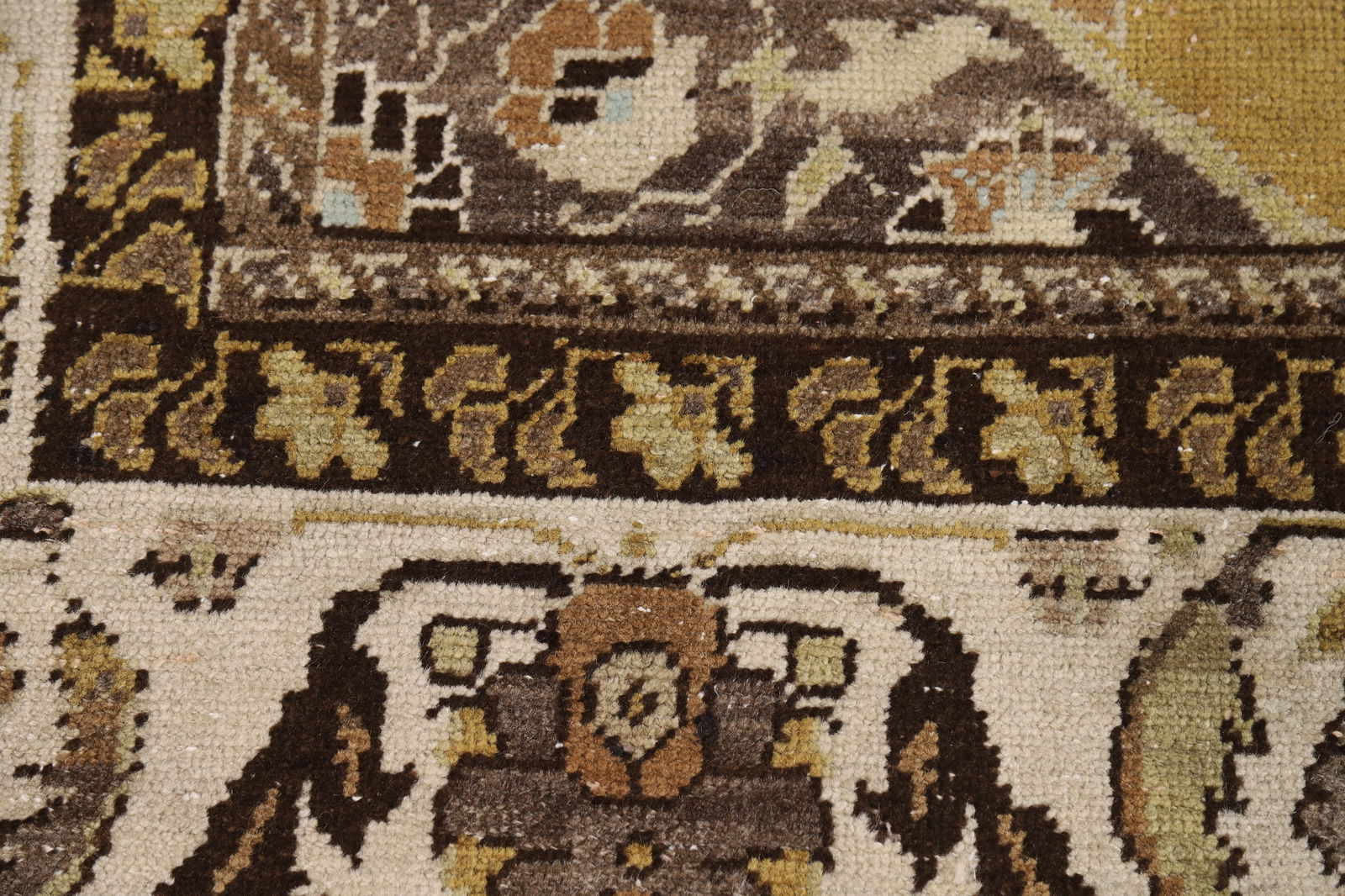 Antique Gold Vegetable Dye Mashad Persian Area Rug 5x8 - 9