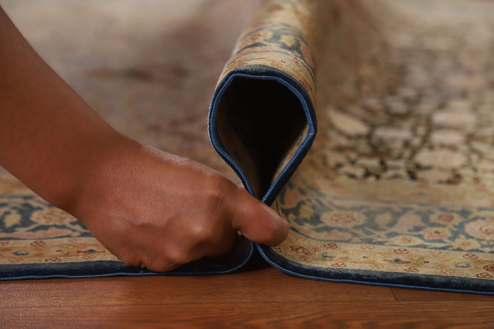 Pre-1900 Antique Silk/ Silver Qum Vegetable Dye Persian Rug 4x6 - 17