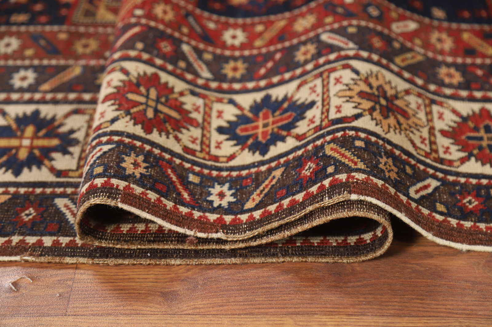 Pre-1900 Antique Vegetable Dye Kazak Oriental Rug 4x7 - 18