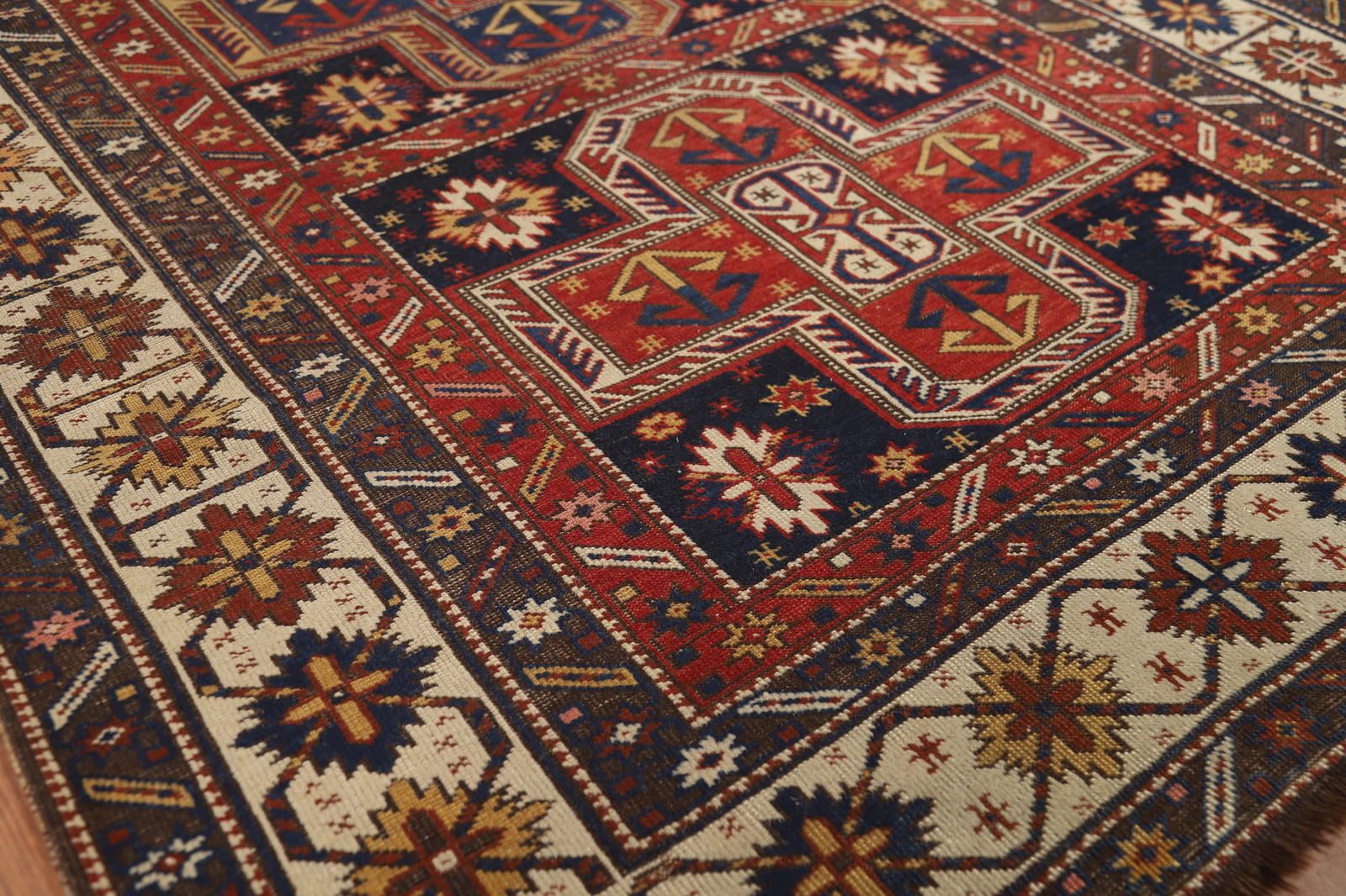 Pre-1900 Antique Vegetable Dye Kazak Oriental Rug 4x7 - 6