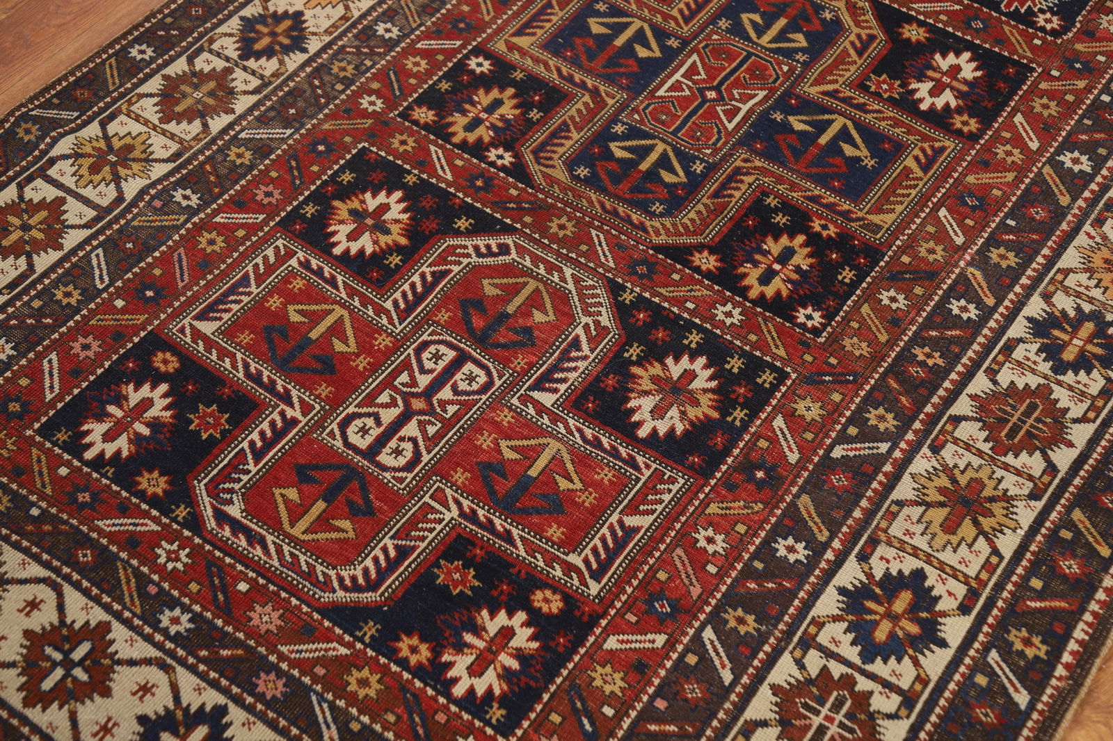 Pre-1900 Antique Vegetable Dye Kazak Oriental Rug 4x7 - 7