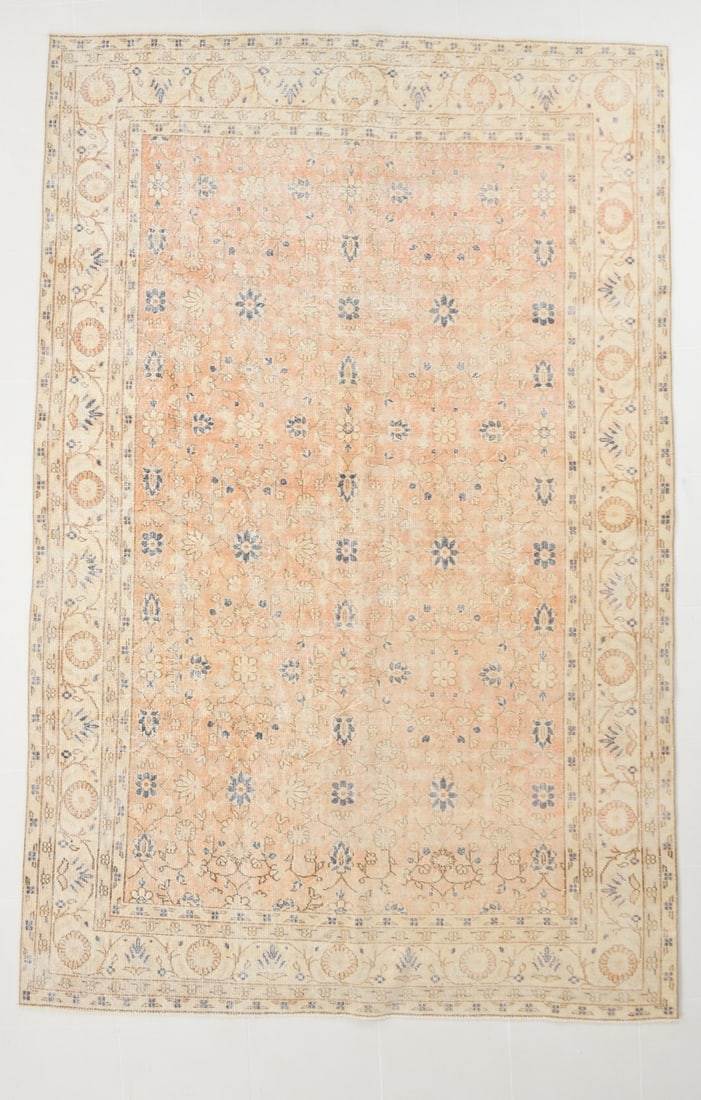 6'6'' x 10'0'' Handmade Vintage Wool Rug - 19070: Title: 6'6'' x 10'0'' Handmade Vintage Wool Rug - 19070Description:6'6'' x 10'0'' Handmade Vintage Wool Rug - 19070Origin:TurkiyeDate/Period:1960-90Materials:Wool,CottonDimension:6'6''x10'0'' ft,