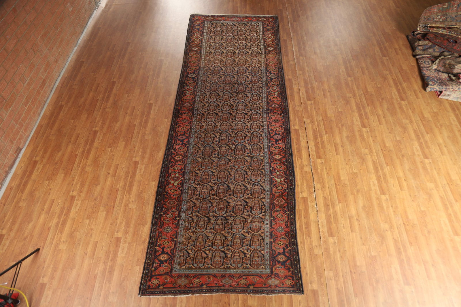 Pre-1900 Antique Senneh Vegetable Dye Persian Rug 5x16 - 15