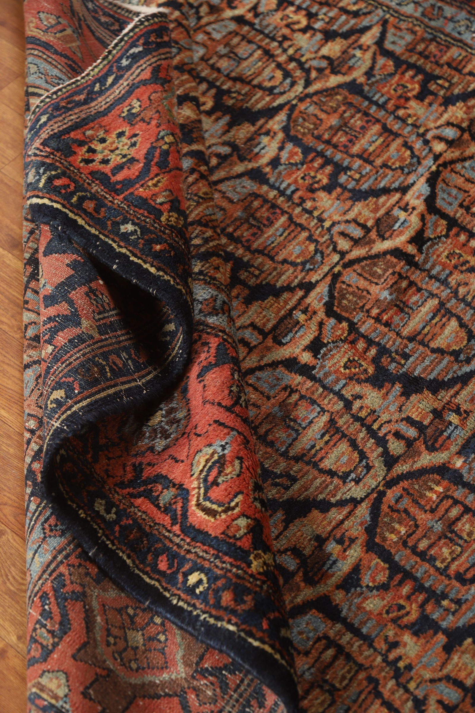 Pre-1900 Antique Senneh Vegetable Dye Persian Rug 5x16 - 17