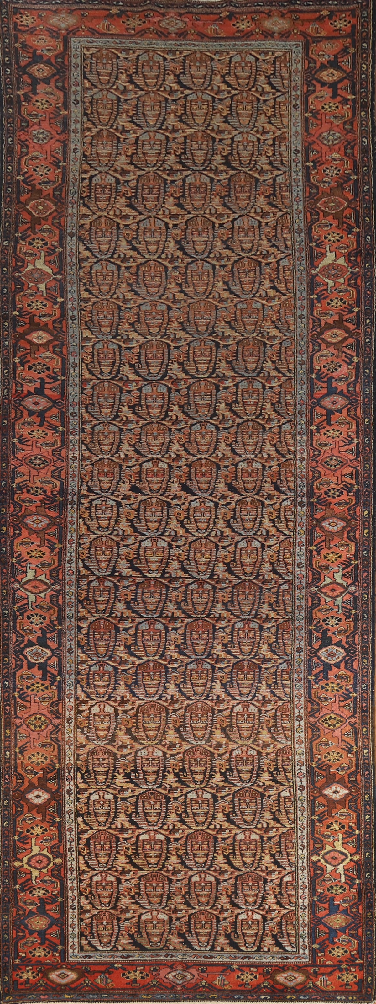 Pre-1900 Antique Senneh Vegetable Dye Persian Rug 5x16: Title: Pre-1900 Antique Senneh Vegetable Dye Persian Rug 5x16 Description:A Beautiful Genuine Iran ( Persia ) Senneh rug is Hand Knotted by skillful weavers in Iran ( Persia ) with