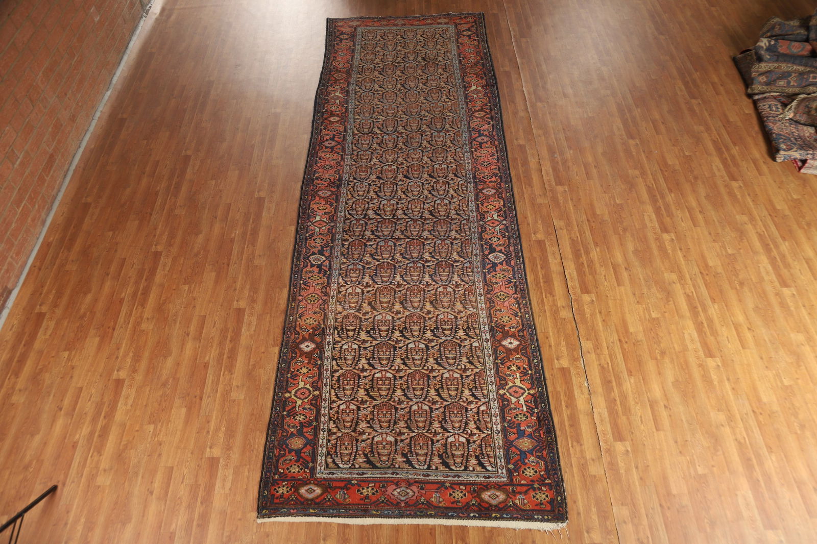 Pre-1900 Antique Senneh Vegetable Dye Persian Rug 5x16 - 3