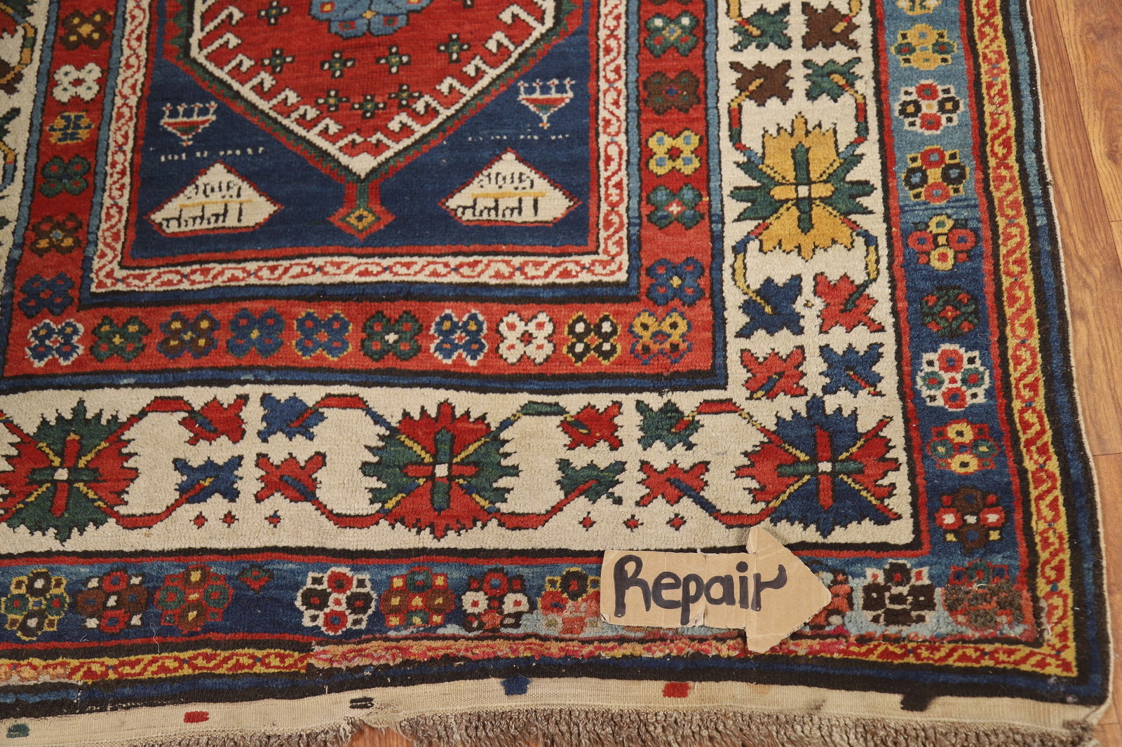 Pre-1900 Antique Vegetable Dye Kazak Persian Runner Rug 4x9 - 14