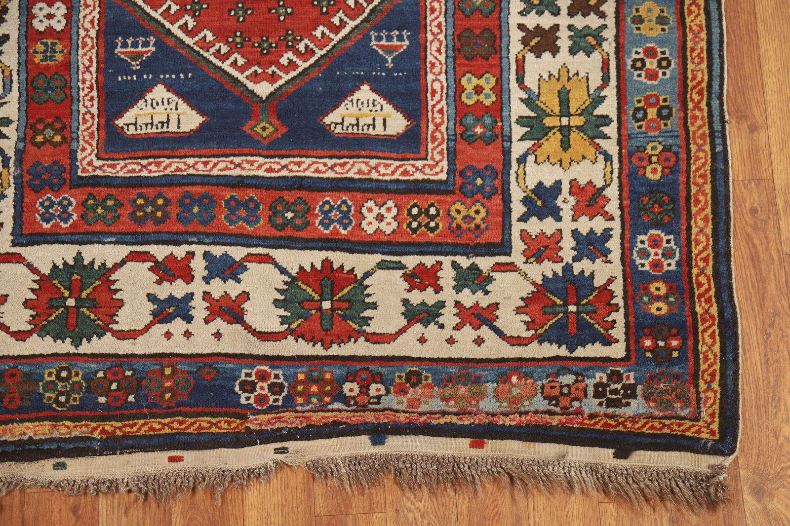 Pre-1900 Antique Vegetable Dye Kazak Persian Runner Rug 4x9 - 5