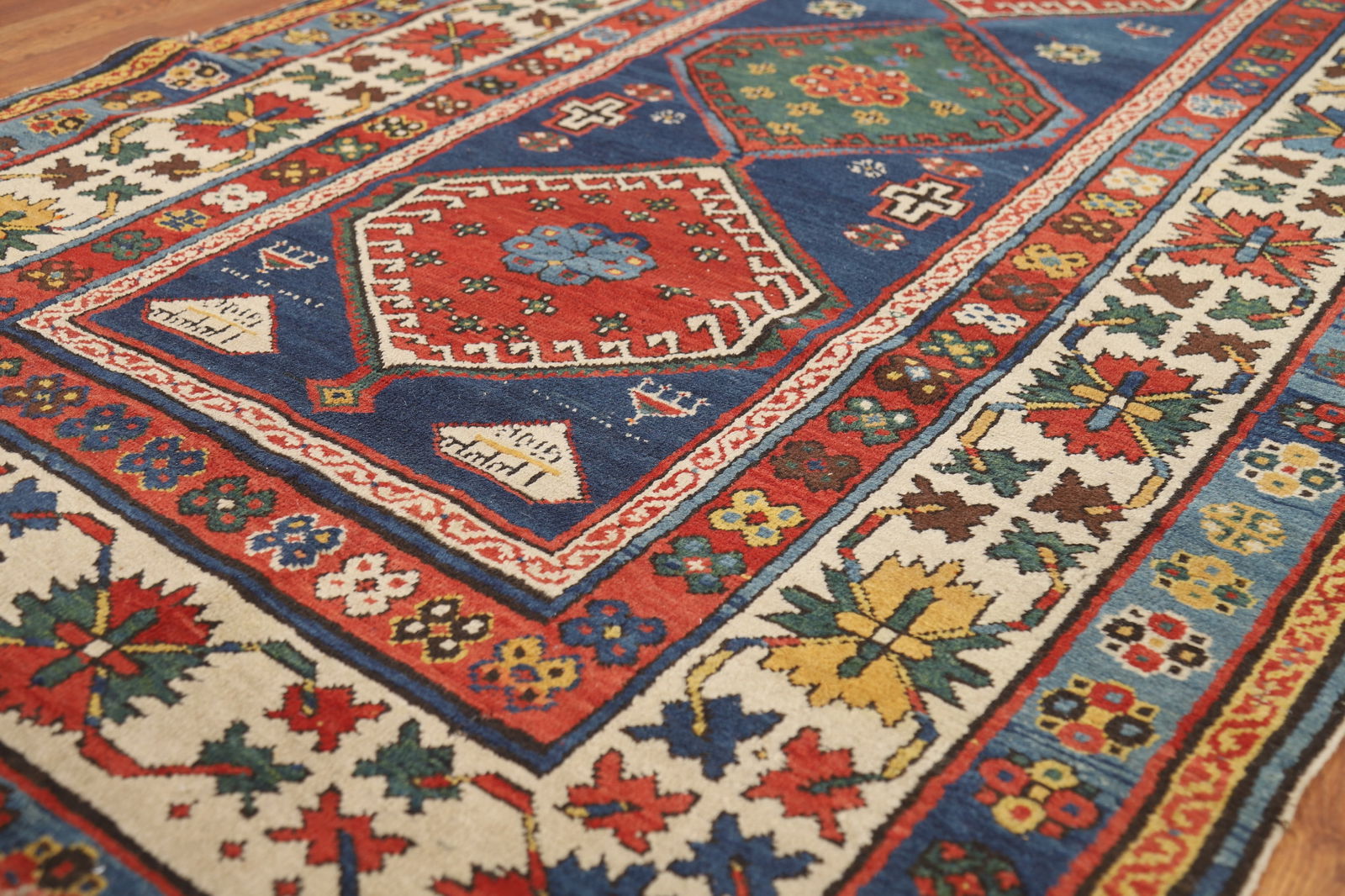 Pre-1900 Antique Vegetable Dye Kazak Persian Runner Rug 4x9 - 6