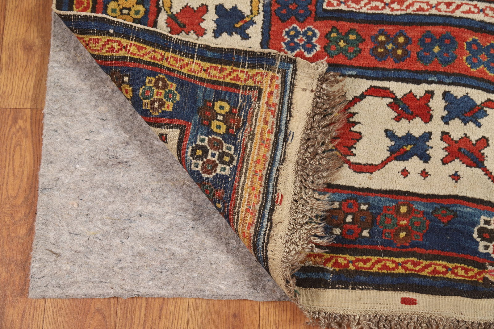 Pre-1900 Antique Vegetable Dye Kazak Persian Runner Rug 4x9 - 8