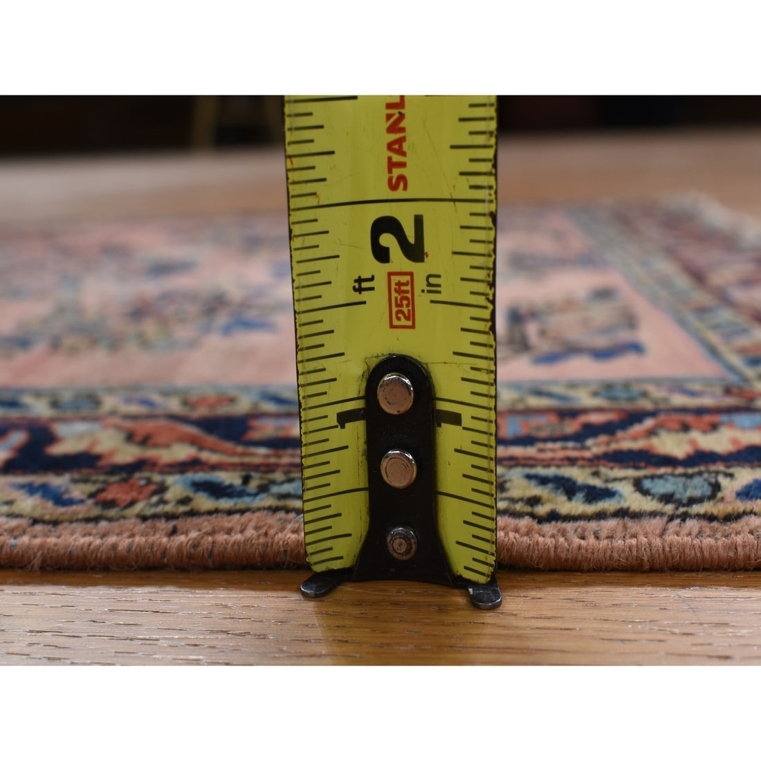 Red Antique Zoroastrian Sarouk Hand Knotted Pure Wool Mat Oriental Rug - 5