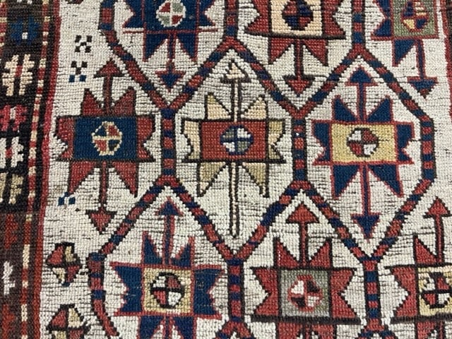 Antique Ivory field Gendje Caucasian Runner-1643 - 5