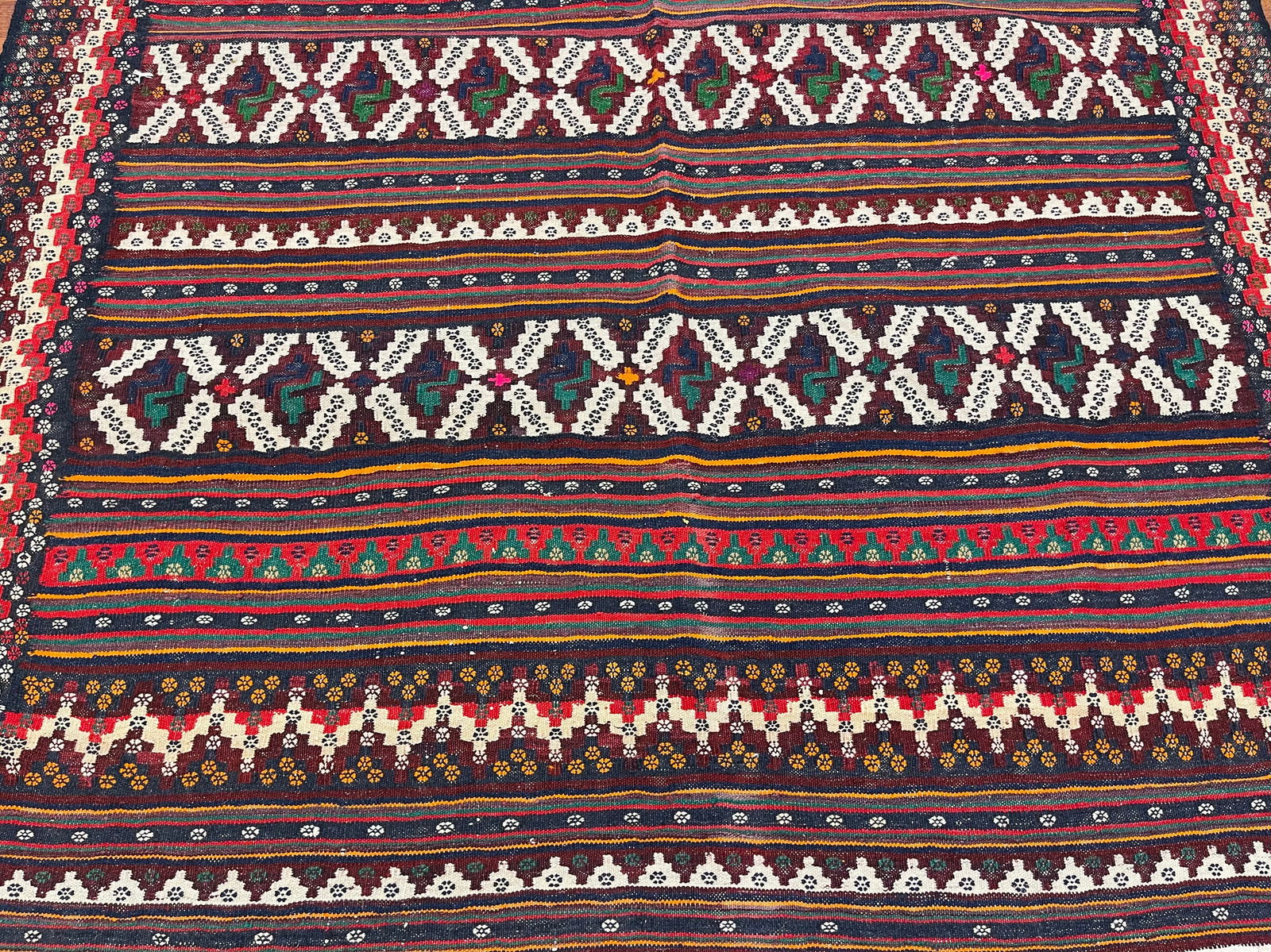 Vintage Turkish jajim- Kilim -5260 - 3