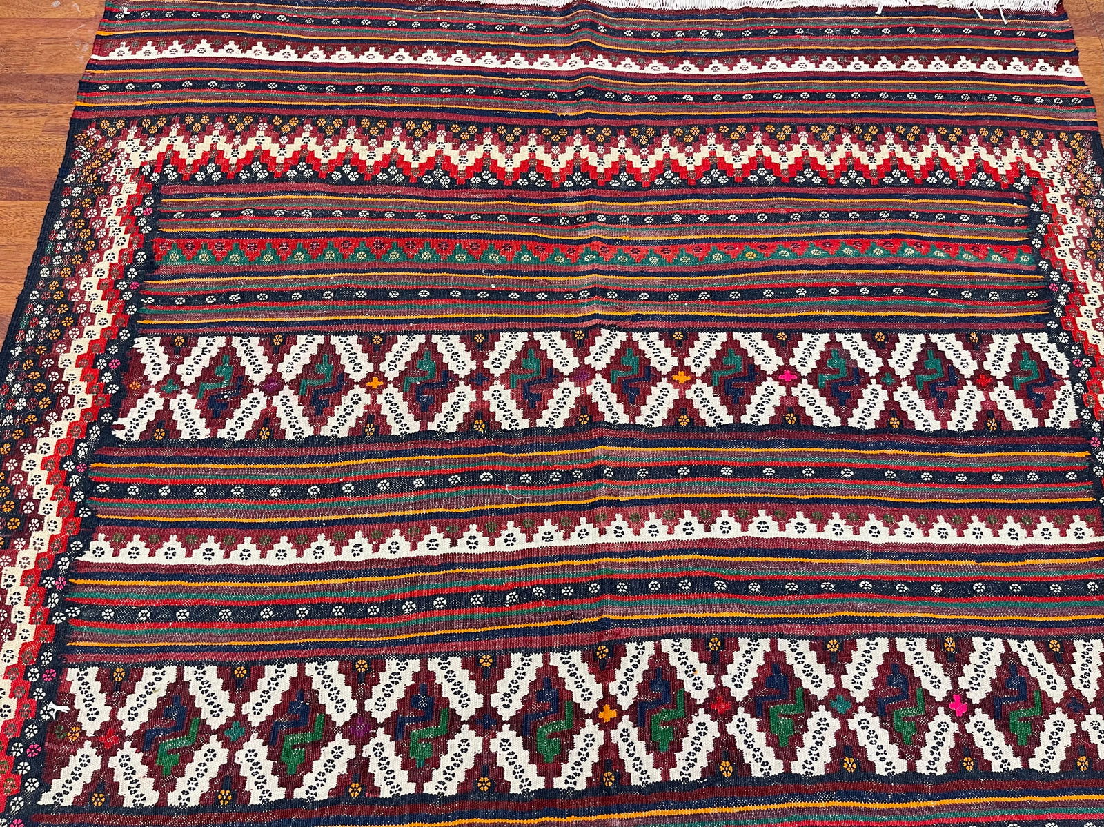 Vintage Turkish jajim- Kilim -5260 - 4