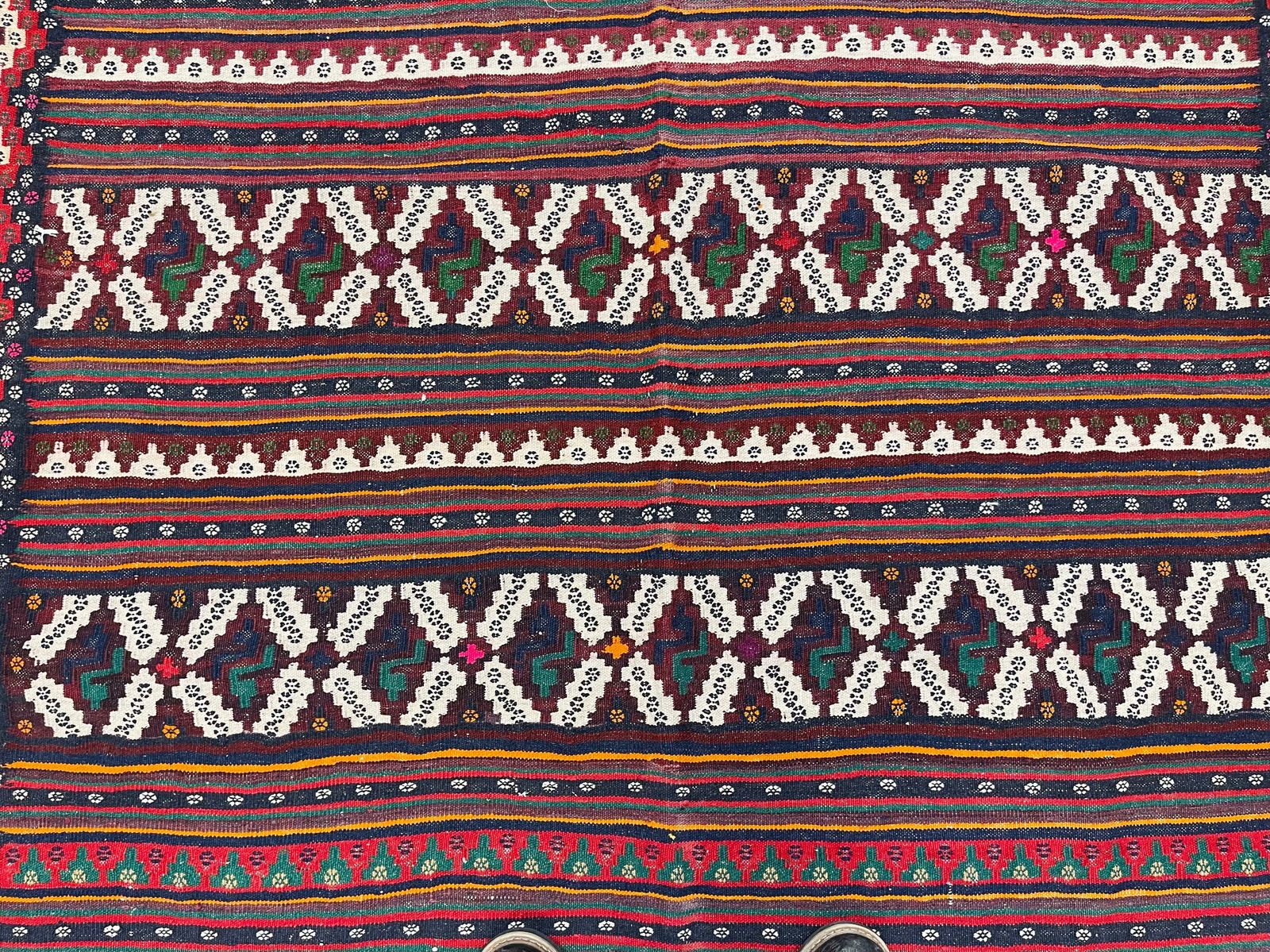Vintage Turkish jajim- Kilim -5260 - 5