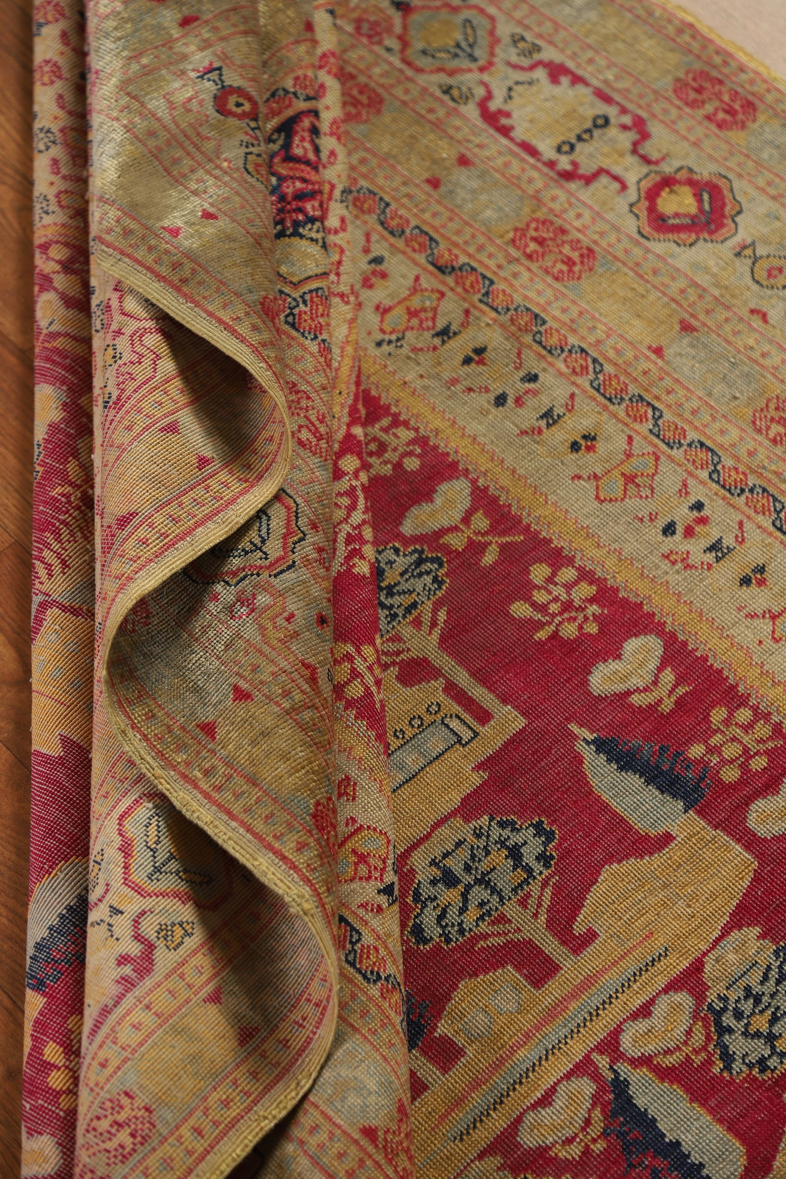 Pre-1900 Antique Vegetable Dye Silk Anatolian Turkish Rug 4x6 - 17