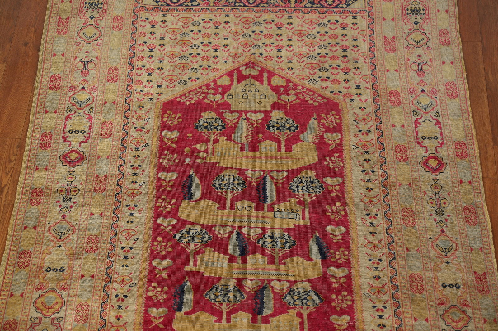 Pre-1900 Antique Vegetable Dye Silk Anatolian Turkish Rug 4x6 - 4