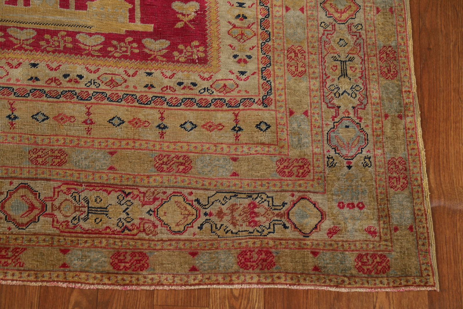 Pre-1900 Antique Vegetable Dye Silk Anatolian Turkish Rug 4x6 - 5