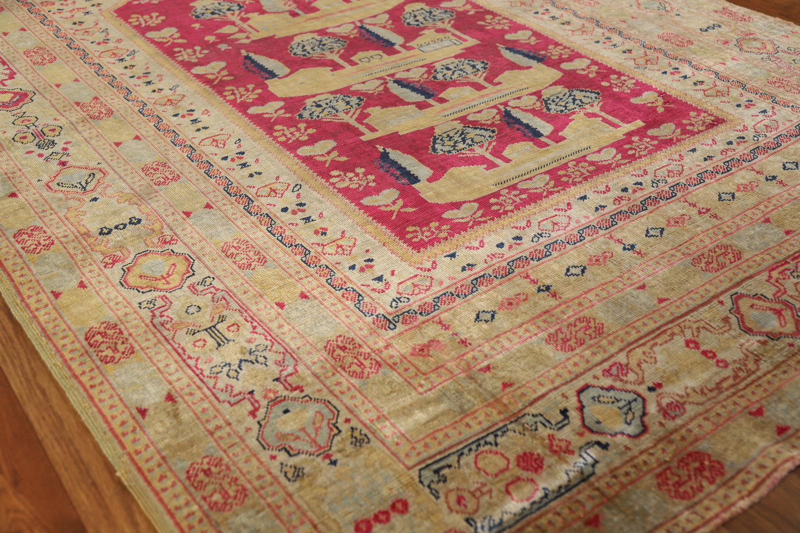 Pre-1900 Antique Vegetable Dye Silk Anatolian Turkish Rug 4x6 - 6