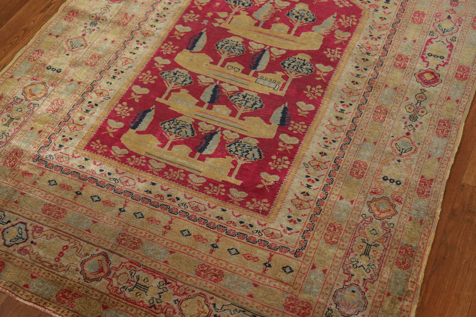 Pre-1900 Antique Vegetable Dye Silk Anatolian Turkish Rug 4x6 - 7