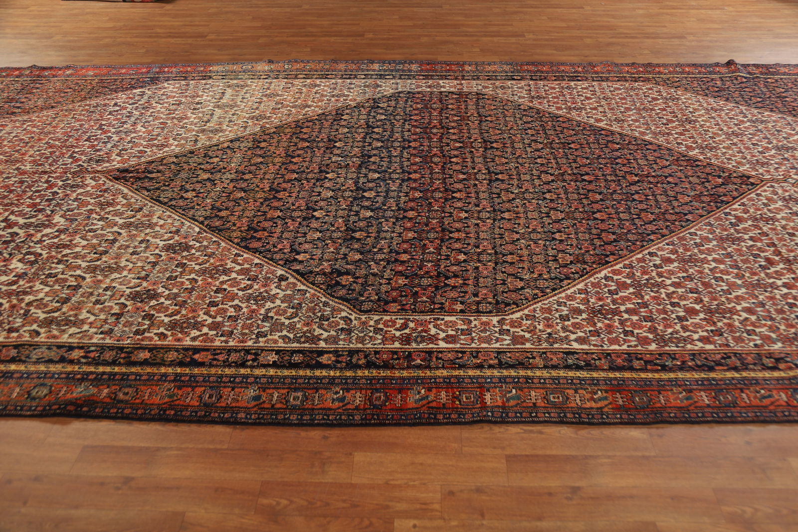 Pre-1900 Antique Vegetable Dye Senneh Persian Large Rug 8x20 - 16