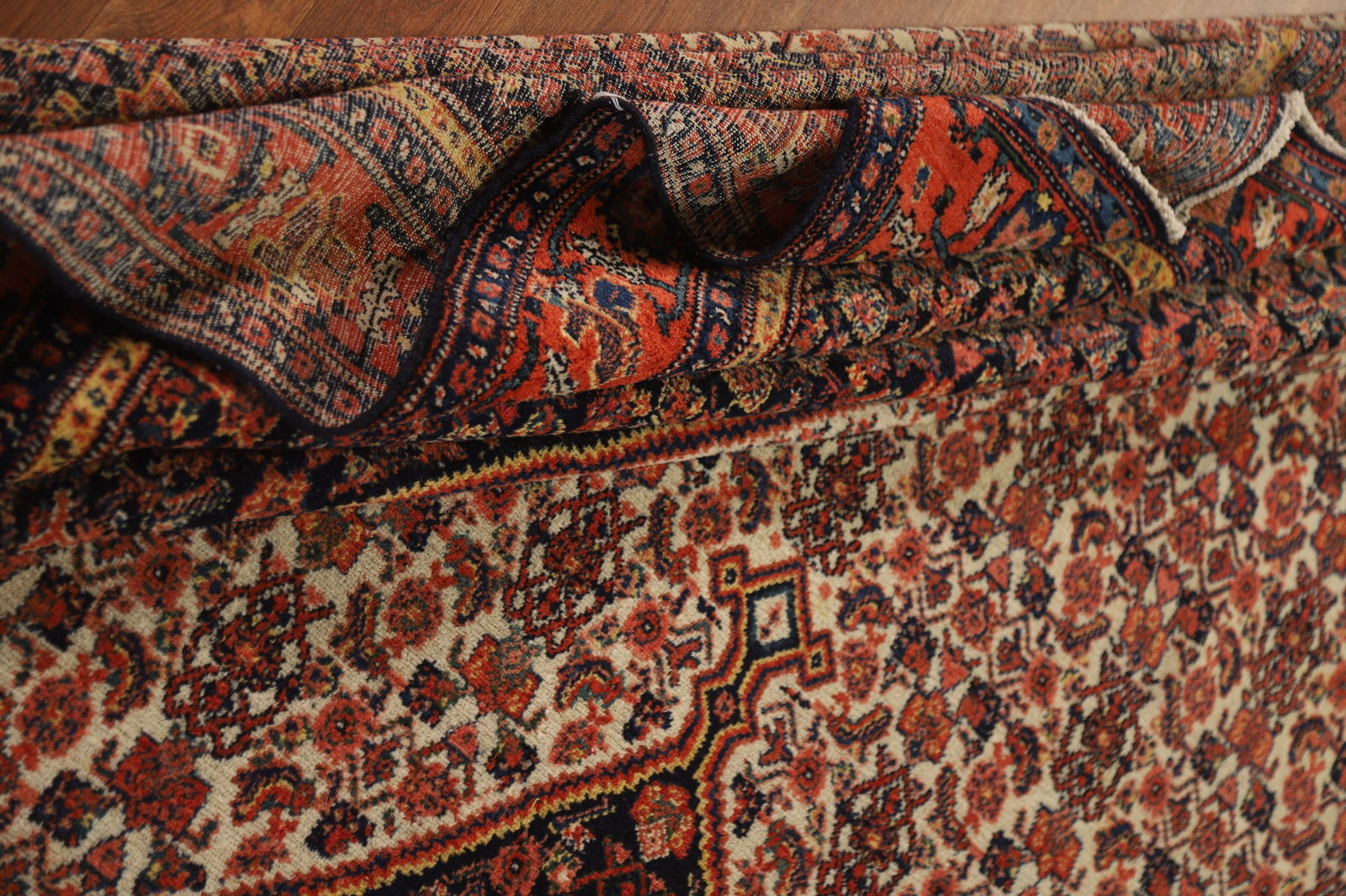 Pre-1900 Antique Vegetable Dye Senneh Persian Large Rug 8x20 - 19