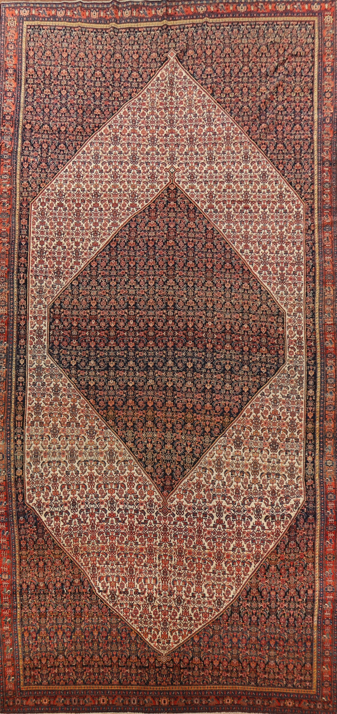 Pre-1900 Antique Vegetable Dye Senneh Persian Large Rug 8x20: Title: Pre-1900 Antique Vegetable Dye Senneh Persian Large Rug 8x20 Description:A Beautiful Genuine Iran ( Persia ) Senneh rug is Hand Knotted by skillful weavers in Iran ( Persia ) with