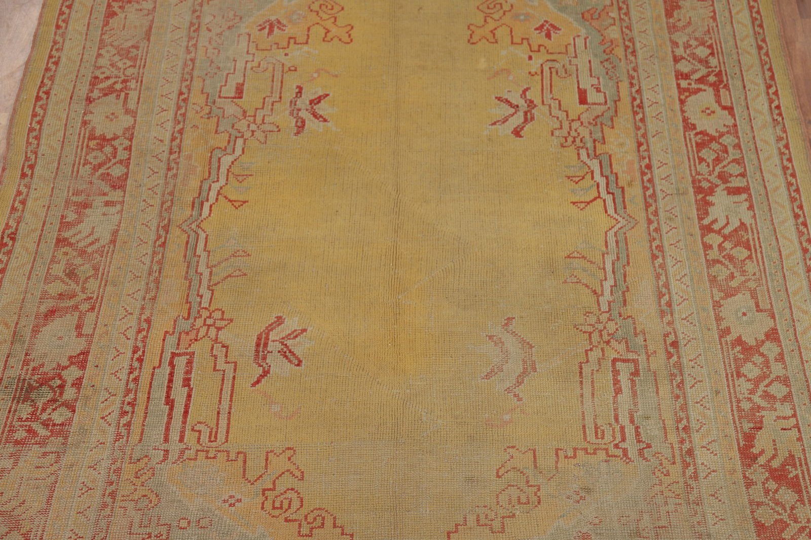 Pre-1900 Antique Vegetable Dye Oushak Turkish Area Rug 7x10 - 4