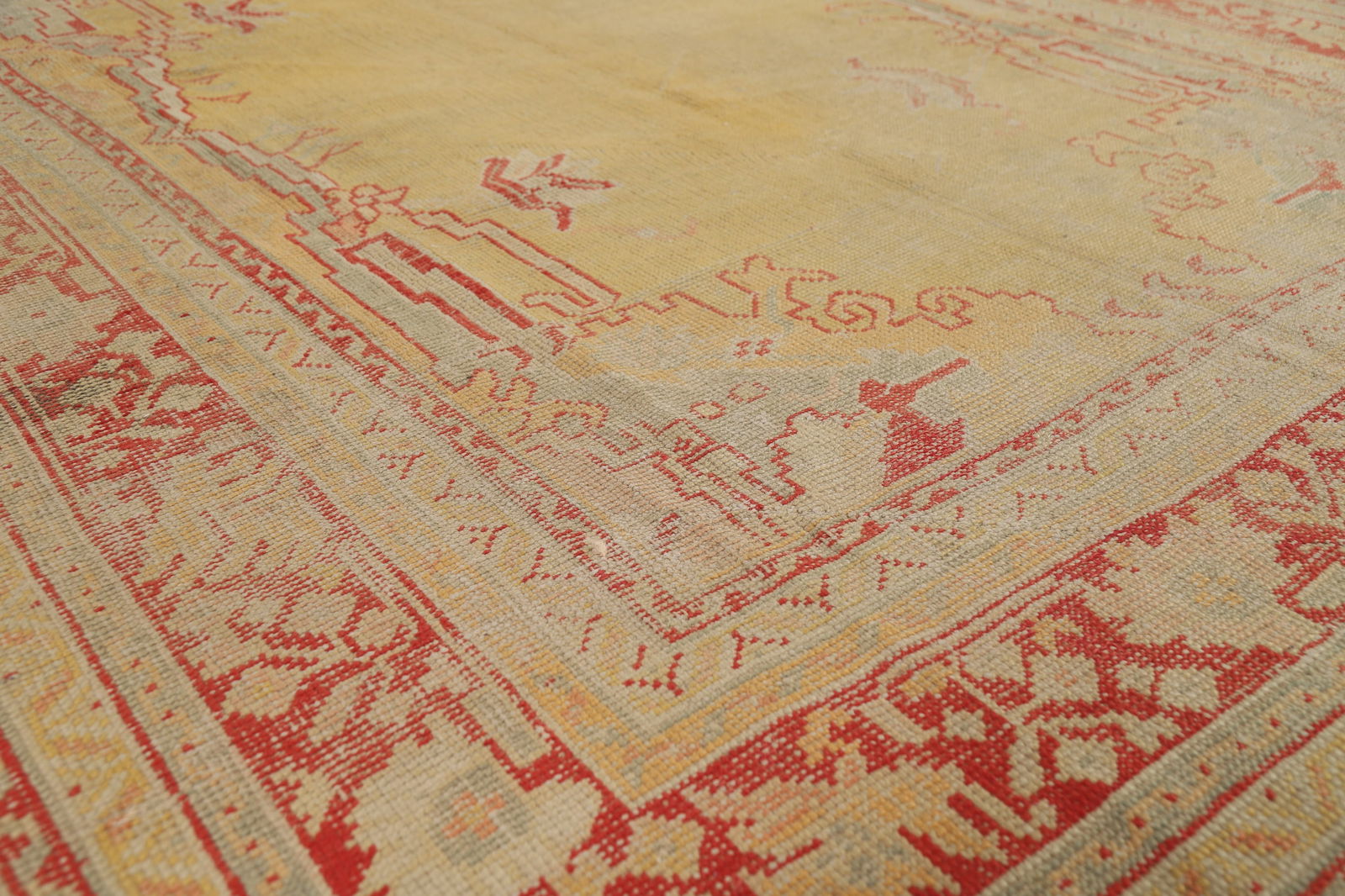 Pre-1900 Antique Vegetable Dye Oushak Turkish Area Rug 7x10 - 6