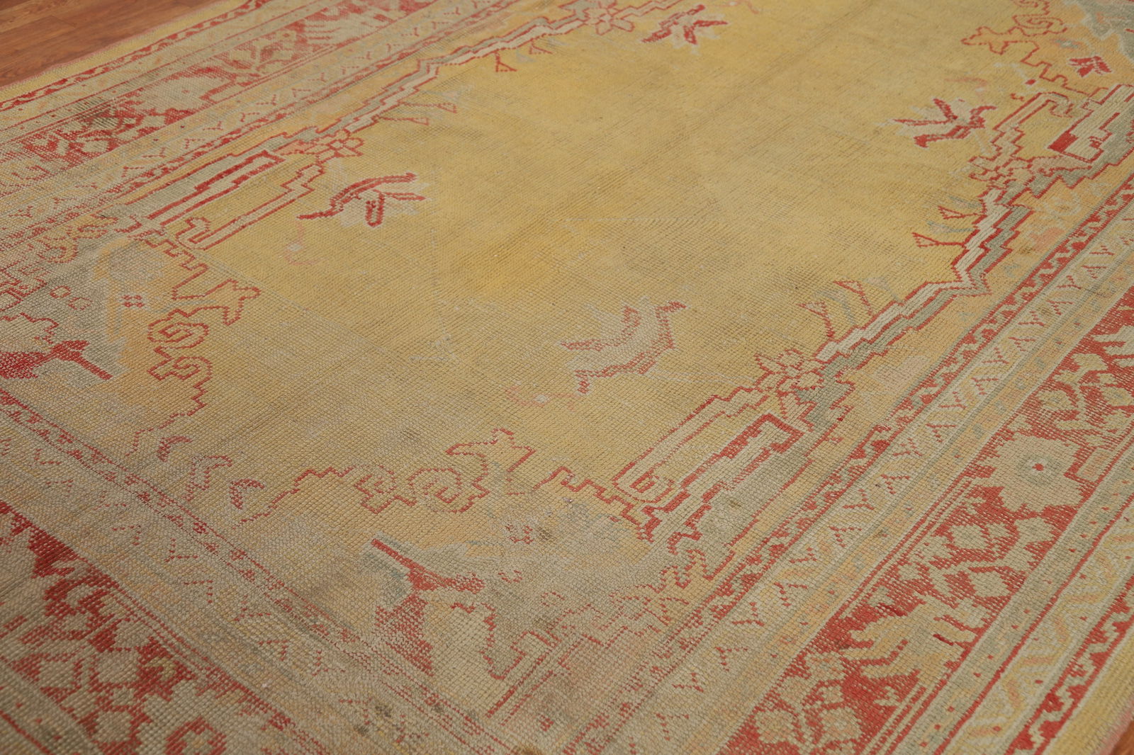 Pre-1900 Antique Vegetable Dye Oushak Turkish Area Rug 7x10 - 7