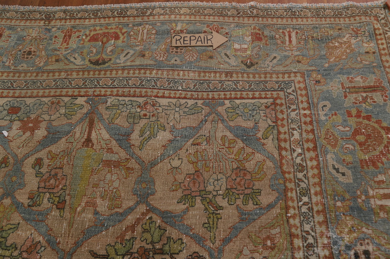 Pre-1900 Antique Vegetable Dye Bakhtiari Persian Large Rug 12x16 - 20