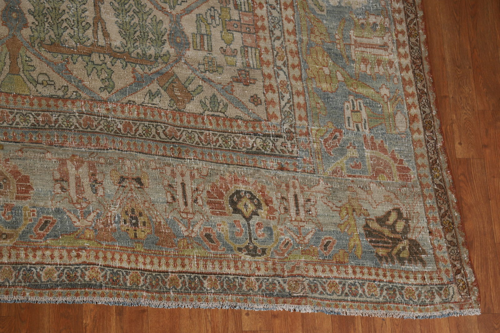Pre-1900 Antique Vegetable Dye Bakhtiari Persian Large Rug 12x16 - 5