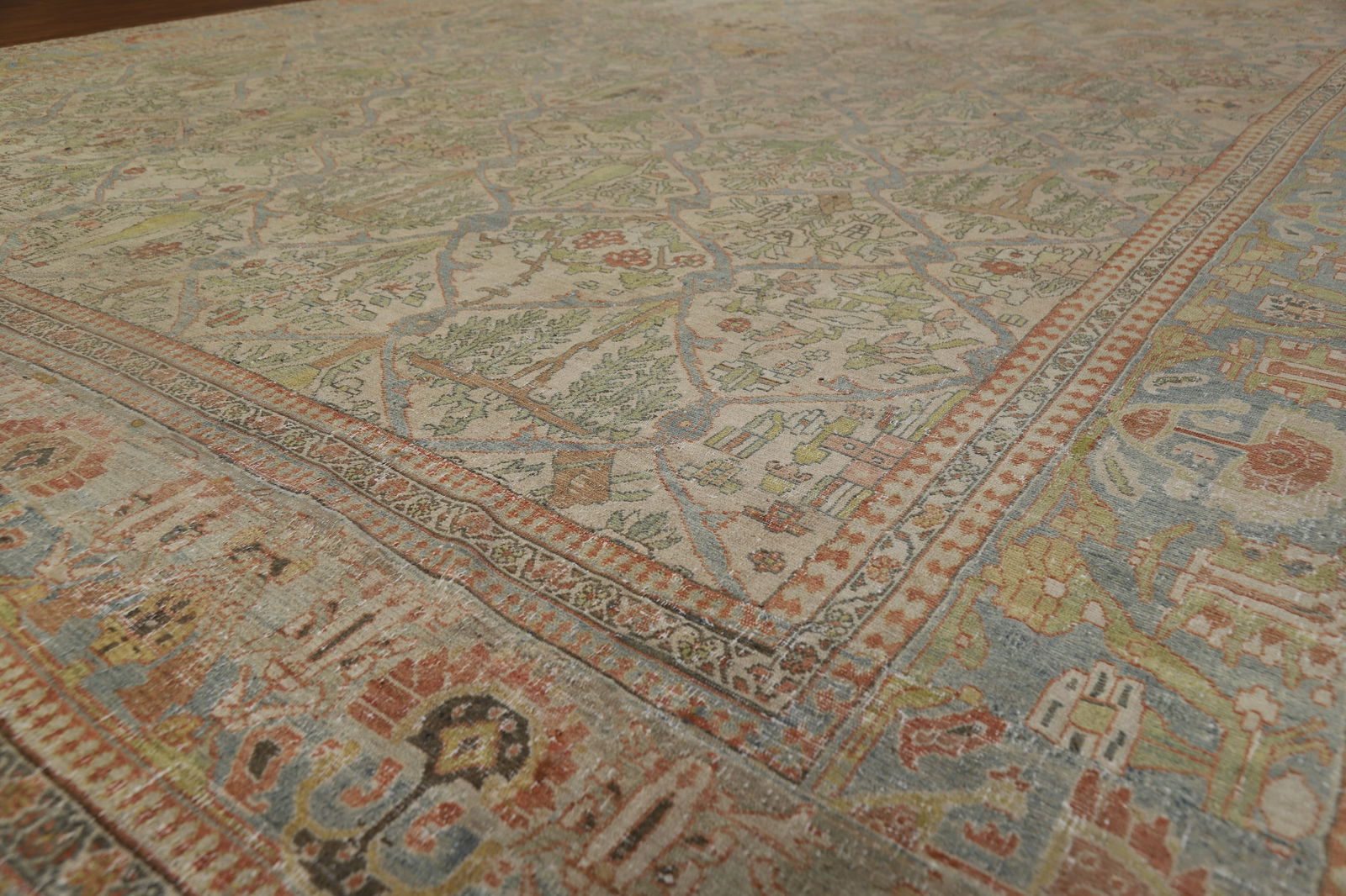 Pre-1900 Antique Vegetable Dye Bakhtiari Persian Large Rug 12x16 - 6