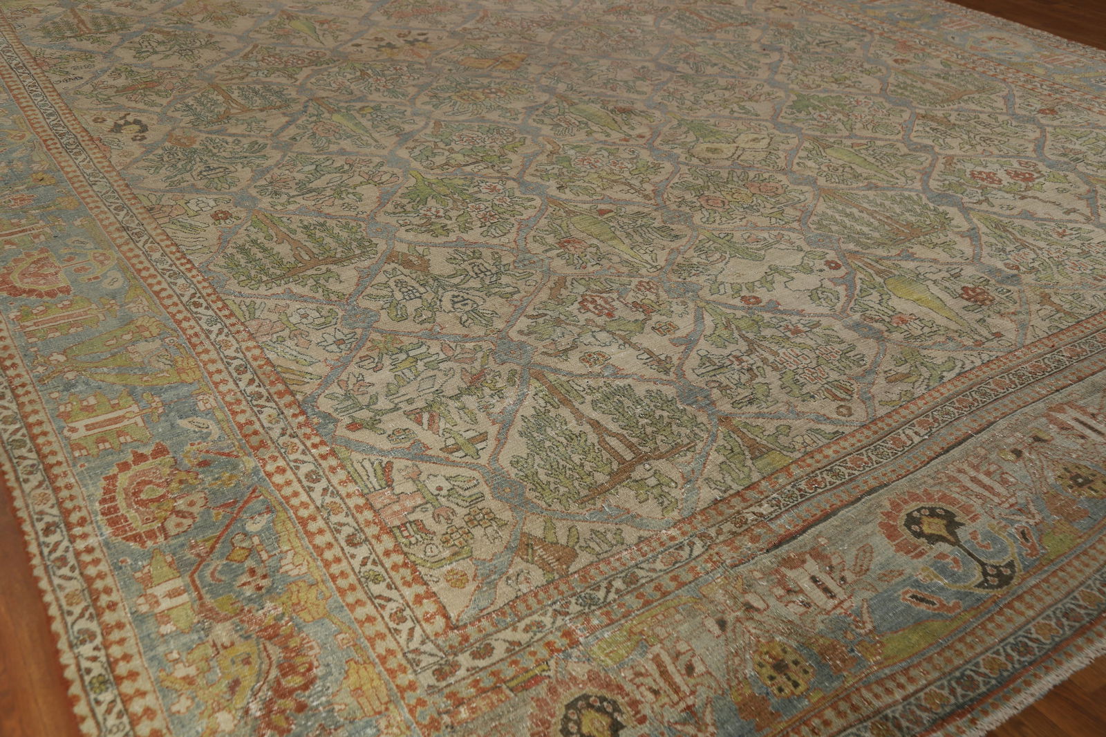Pre-1900 Antique Vegetable Dye Bakhtiari Persian Large Rug 12x16 - 7