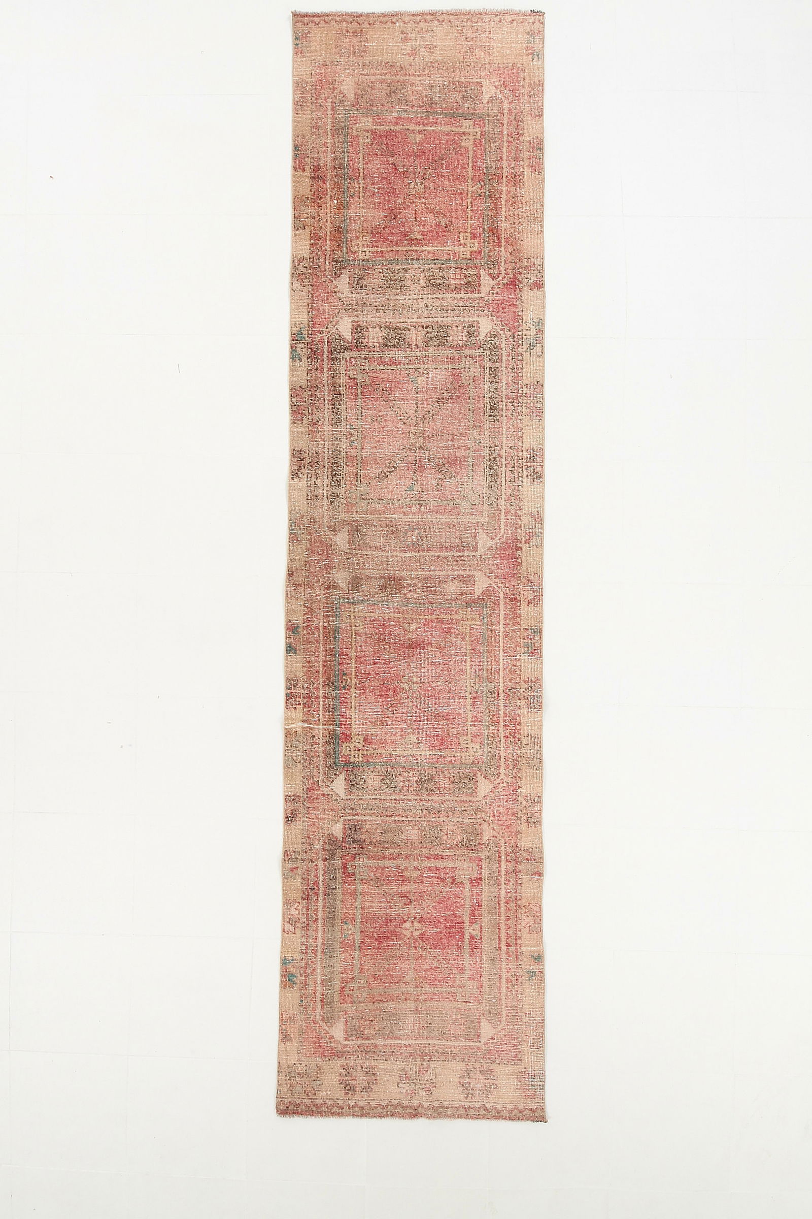 2'10'' x 11'11'' Turkish Vintage Runner Rug - 5688: Title: 2'10'' x 11'11'' Turkish Vintage Runner Rug - 5688 Description:2'10'' x 11'11'' Turkish Vintage Runner Rug - 5688 Origin:Turkiye Date/Period:1960-90 Materials:Wool,Cotton Dimension:2'10''x11'11