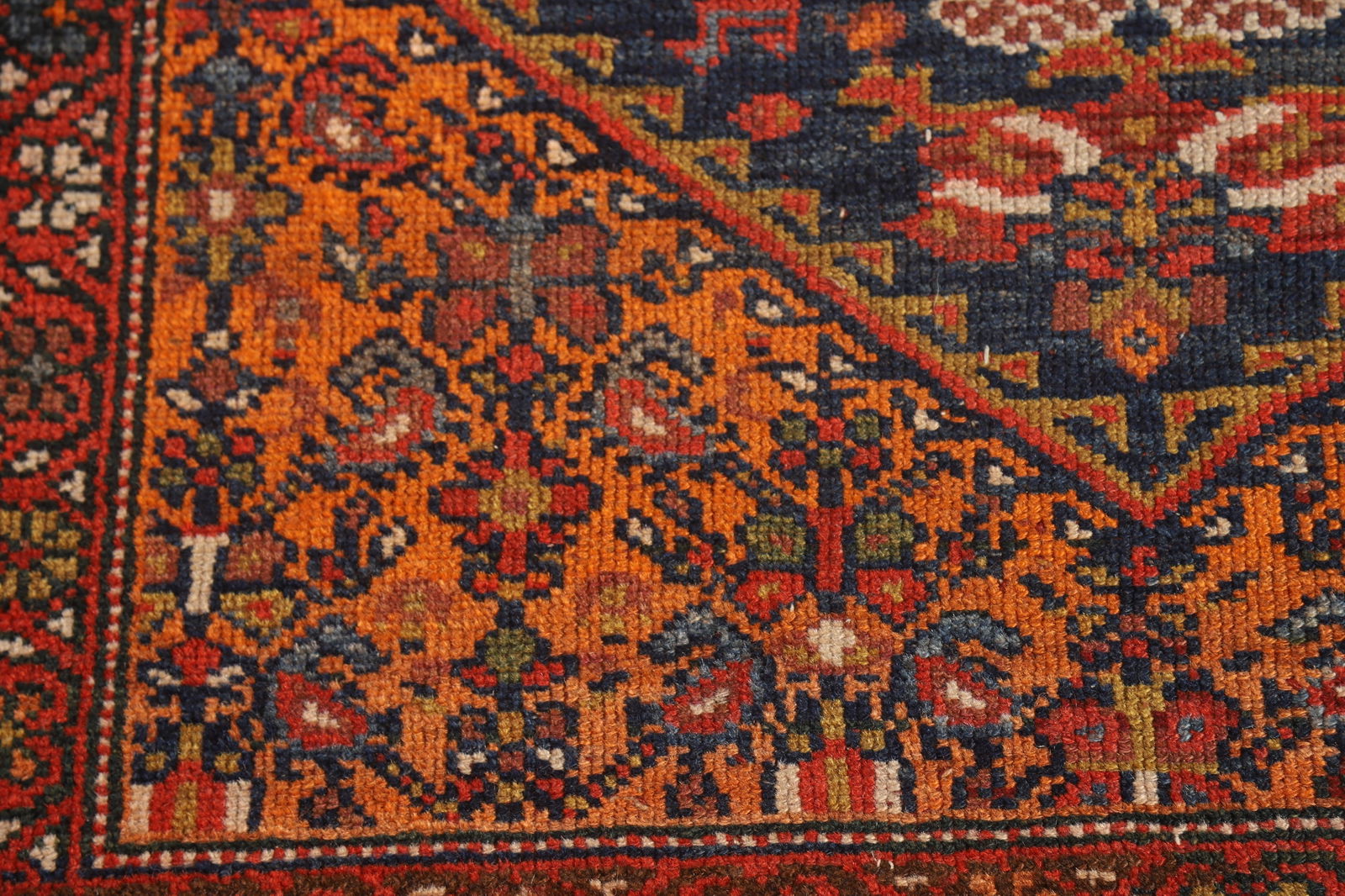 Pre-1900 Antique Vegetable Dye Malayer Persian Runner Rug 4x16 - 11
