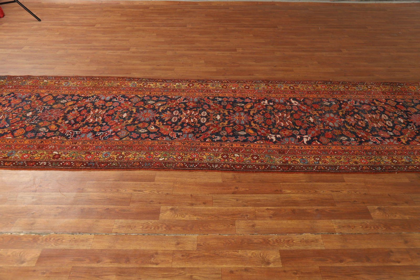 Pre-1900 Antique Vegetable Dye Malayer Persian Runner Rug 4x16 - 15