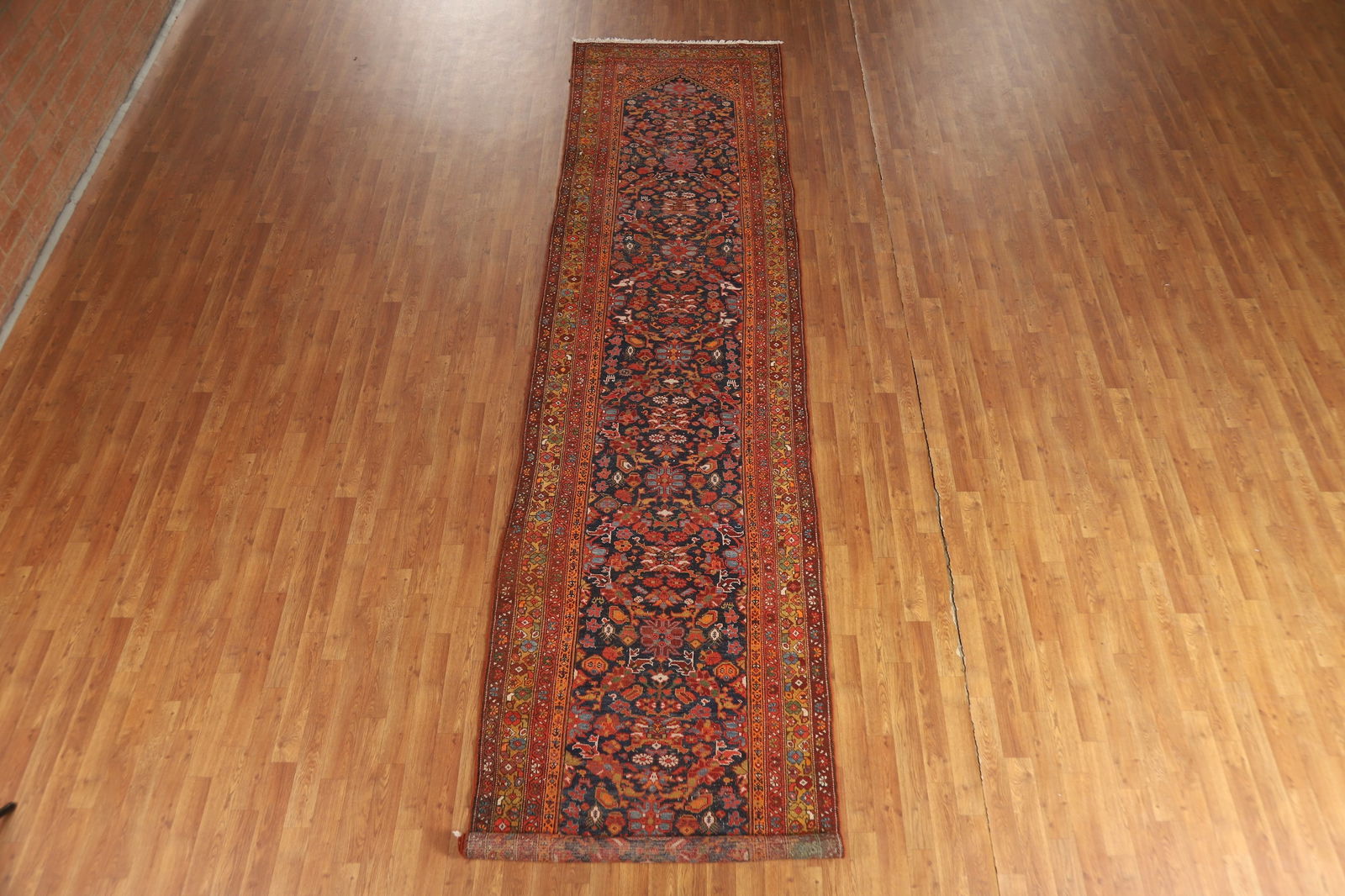 Pre-1900 Antique Vegetable Dye Malayer Persian Runner Rug 4x16 - 3