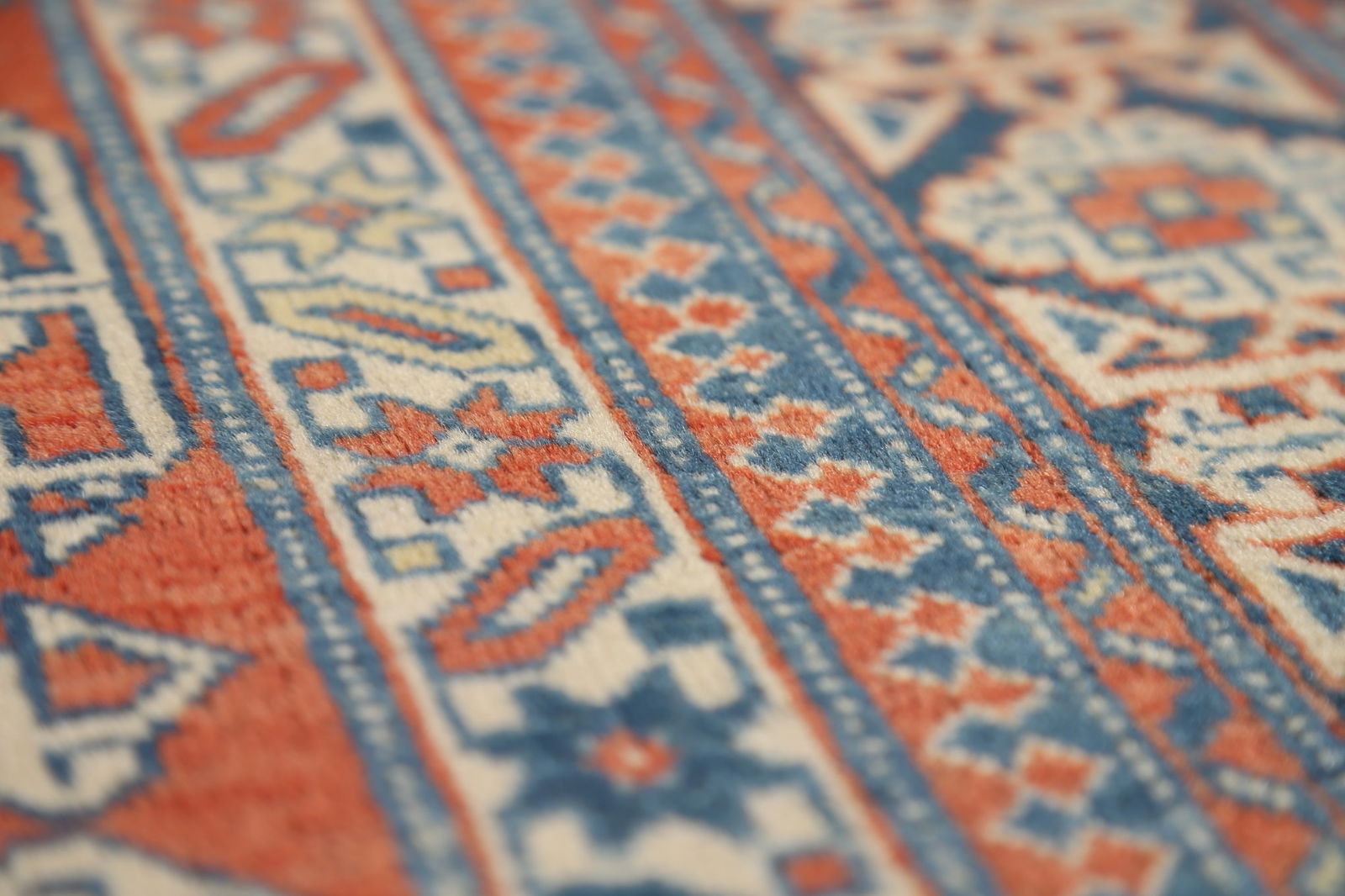 Antique Geometric Kazak Vegetable Dye Rug 4x5 - 12