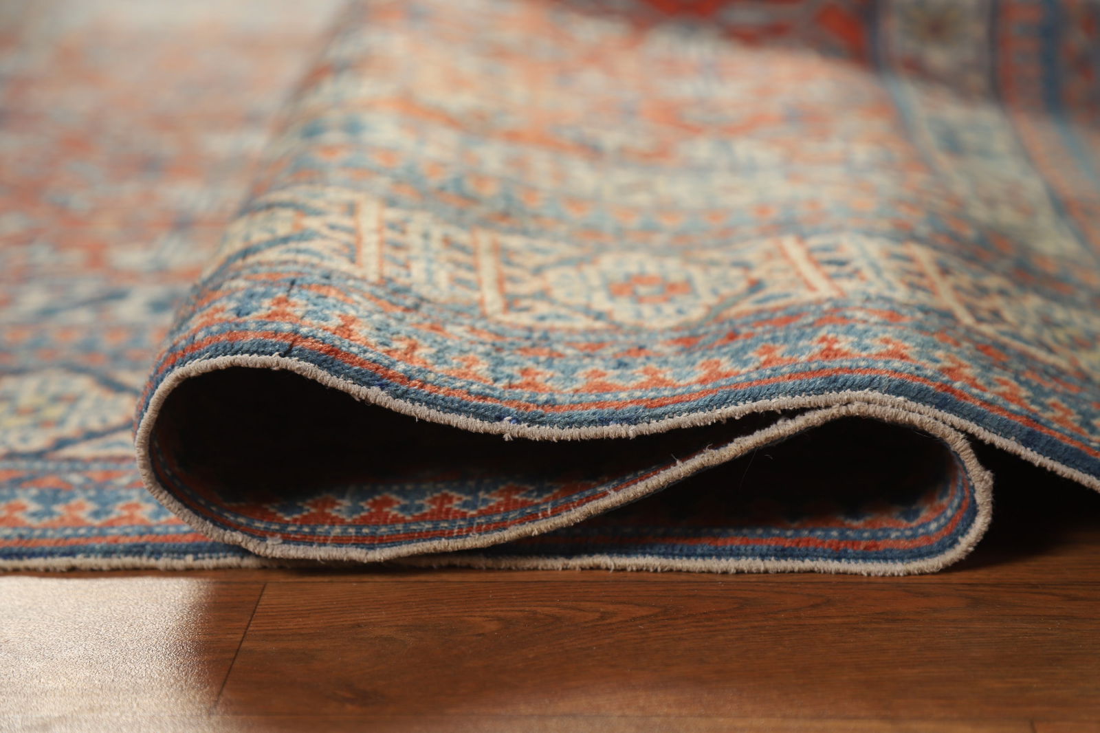 Antique Geometric Kazak Vegetable Dye Rug 4x5 - 13