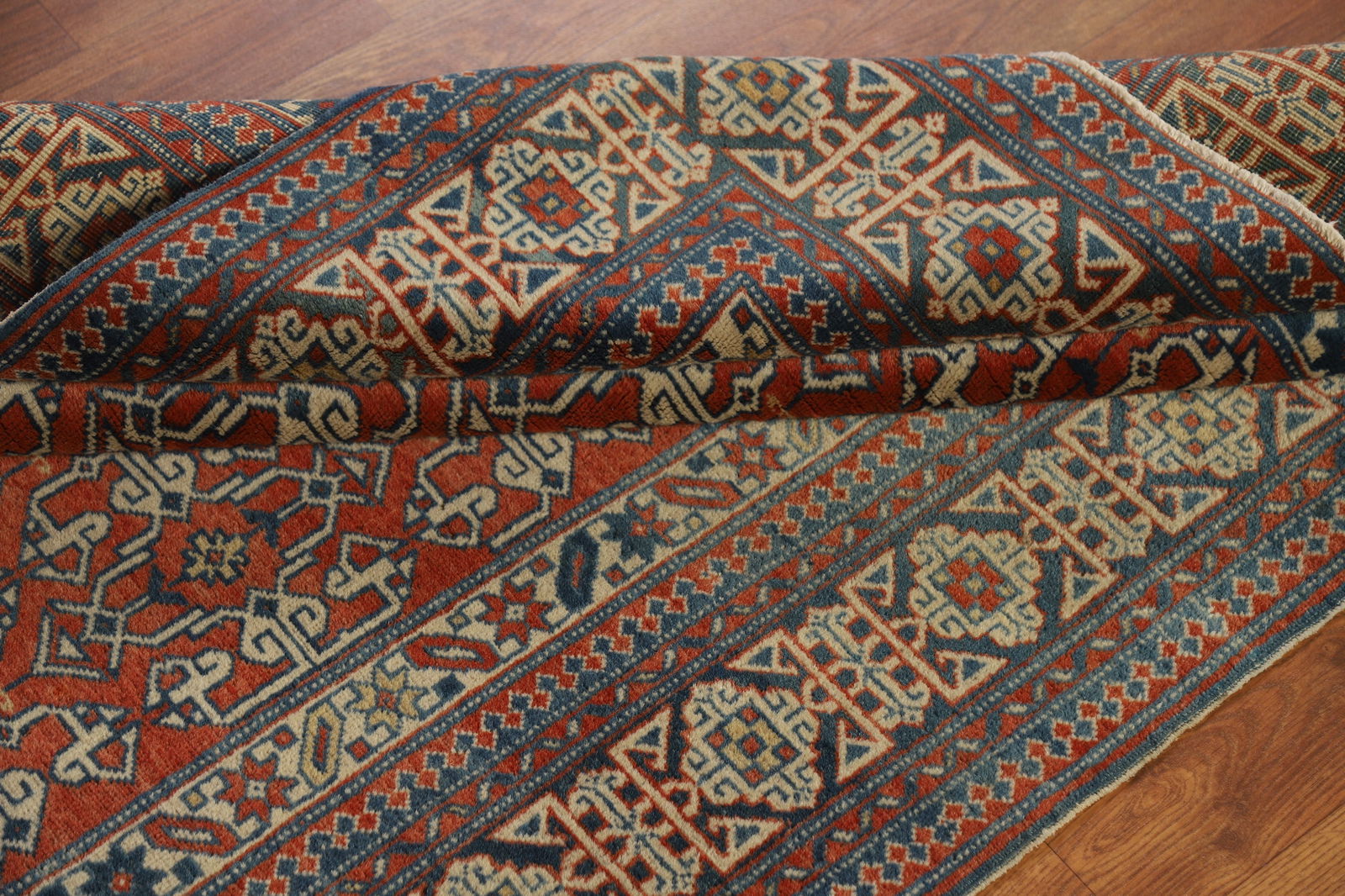 Antique Geometric Kazak Vegetable Dye Rug 4x5 - 16