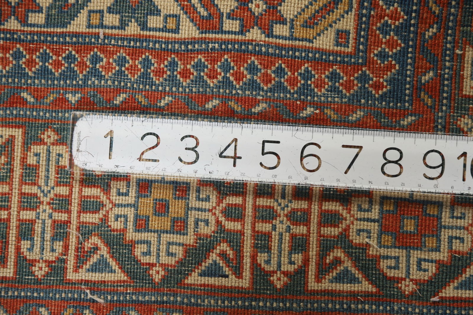 Antique Geometric Kazak Vegetable Dye Rug 4x5 - 20