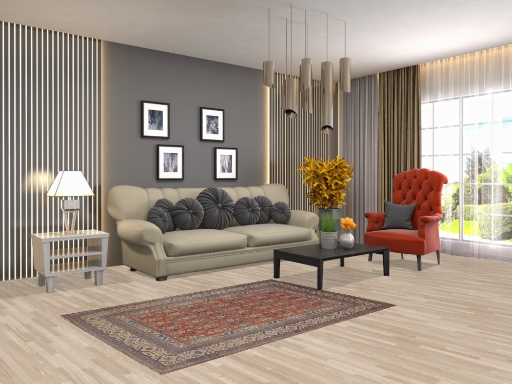 Antique Geometric Kazak Vegetable Dye Rug 4x5 - 2