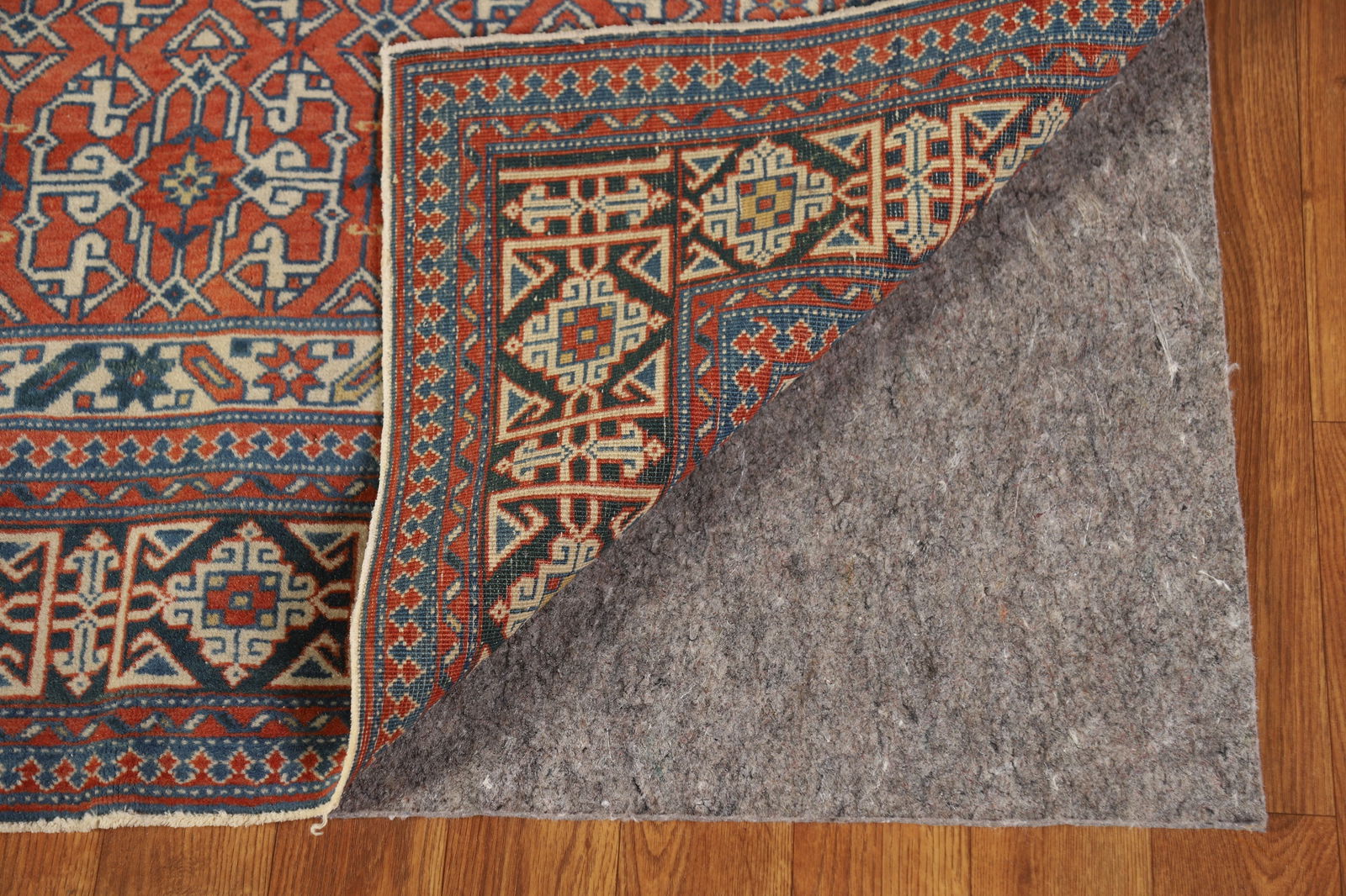 Antique Geometric Kazak Vegetable Dye Rug 4x5 - 8