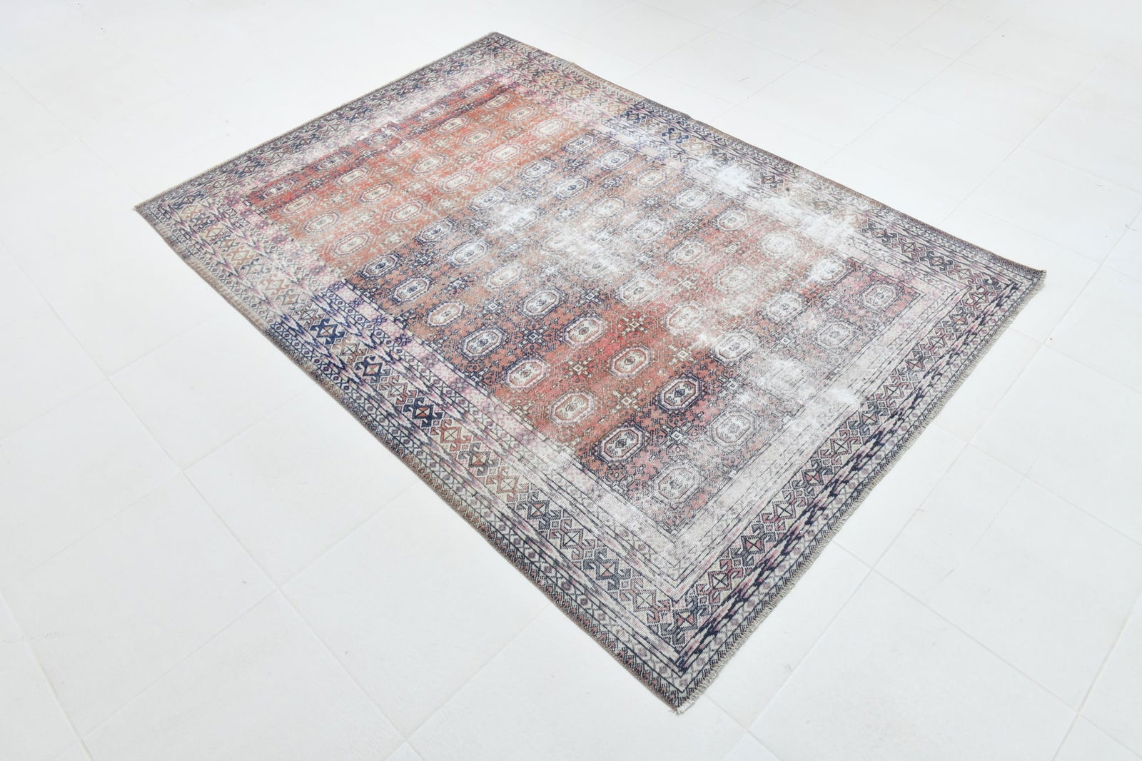 4'11'' x 6'11'' Handmade Vintage Wool Rug - 22483 - 18