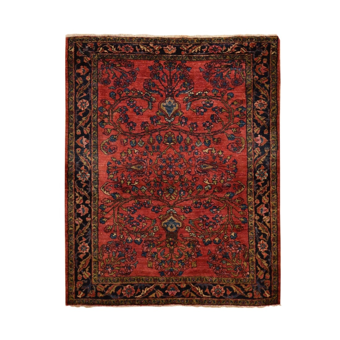 Crimson Red Antique Persian Lilihan Clean Hand Knotted Pure Wool Rug: Title: Crimson Red Antique Persian Lilihan Clean Hand Knotted Pure Wool Rug Description:This is a truly genuine one-of-a-kind. It has been Knotted for months and months in the centuries-old weaving cr